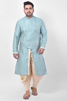 Blue Silk Blend Kurta with Patiala set
