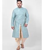 Blue Silk Blend Kurta with Patiala set