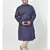 PLUS Jacquard Silk Navy Blue Color Kurta And Churidar Set for Men