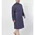 PLUS Jacquard Silk Navy Blue Color Kurta And Churidar Set for Men