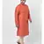 PLUS Jacquard Silk Orange Color Kurta And Churidar Set for Men