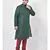 PLUS Dupion Silk Deep Green Color Kurta And Churidar Set for Men