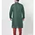 PLUS Dupion Silk Deep Green Color Kurta And Churidar Set for Men