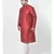 PLUS Dupion Silk Red Color Kurta And Churidar Set for Men