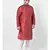 PLUS Dupion Silk Red Color Kurta And Churidar Set for Men