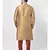 PLUS Dupion Silk Brown Color Kurta And Churidar Set for Men