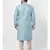 PLUS Jacquard Cotton Blue Color Kurta And Churidar Set for Men
