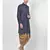 Dupion Silk Printed Navy Blue Color Sherwani with Patiala set