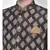 Dupion Silk Printed Black Color Sherwani with Patiala set