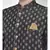 Dupion Silk Printed Black Color Sherwani with Patiala set