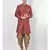 Dupion Silk Printed Red Color Sherwani with Patiala set