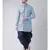 Dupion Silk Printed Sky Blue Color Sherwani with Patiala set