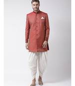 Jacquard Silk Maroon Color Sherwani with Patiala set
