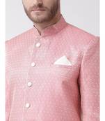 Jacquard Silk Pink Color Sherwani with Patiala set
