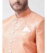 Jacquard Silk Orange Color Sherwani with Patiala set