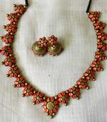 Orange and antique gold and Terracotta jewellery