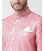 Jacquard Silk Pink Color Sherwani with Patiala set
