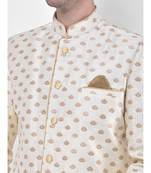 Jacquard Silk Off White Color Sherwani with Patiala set