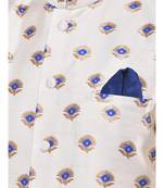 Jacquard Silk Off White Color Sherwani with Patiala set