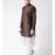 Dupion Silk Solid Off White Color Pathani Kurta with Patiala set for Men