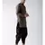 Dupion Silk Solid Black Color Pathani Kurta with Patiala set for Men