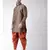 Dupion Silk Solid Orange Color Pathani Kurta with Patiala set for Men
