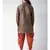 Dupion Silk Solid Orange Color Pathani Kurta with Patiala set for Men