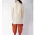 Dupion Silk Solid Orange Color Pathani Kurta with Patiala set for Men