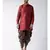 Dupion Silk Solid Brown Color Pathani Kurta with Patiala set for Men