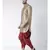 Dupion Silk Solid Red Color Pathani Kurta with Patiala set for Men