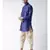 Dupion Silk Solid Cream Color Pathani Kurta with Patiala set for Men
