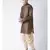 Dupion Silk Solid Cream Color Pathani Kurta with Patiala set for Men