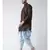 Dupion Silk Solid Sky Blue Color Pathani Kurta with Patiala set for Men