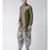 Dupion Silk Solid Silver Color Pathani Kurta with Patiala set for Men
