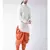 Dupion Silk Solid Coral Orange Color Pathani Kurta with Patiala set for Men