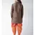 Dupion Silk Solid Coral Orange Color Pathani Kurta with Patiala set for Men