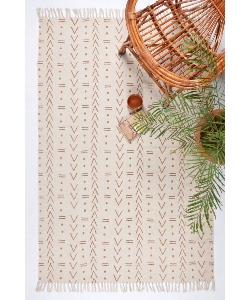 Cotton Hand Block Printed Rug