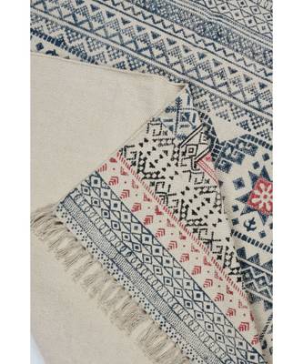 Cotton Hand Block Printed Rug 1