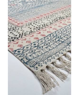 Cotton Hand Block Printed Rug 2