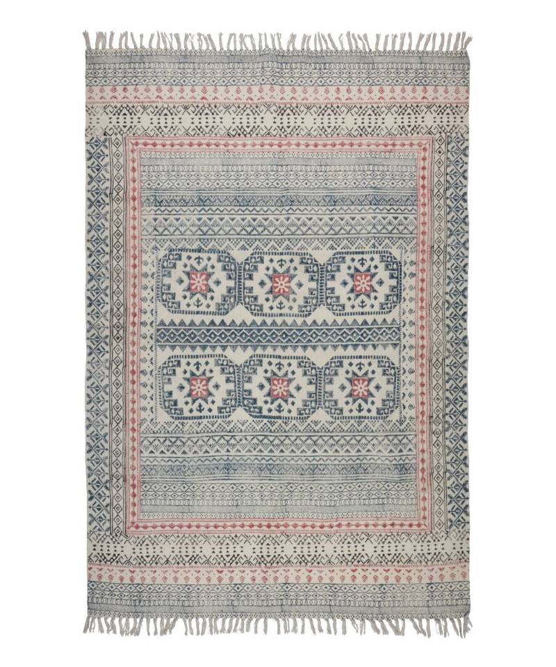 Cotton Hand Block Printed Rug