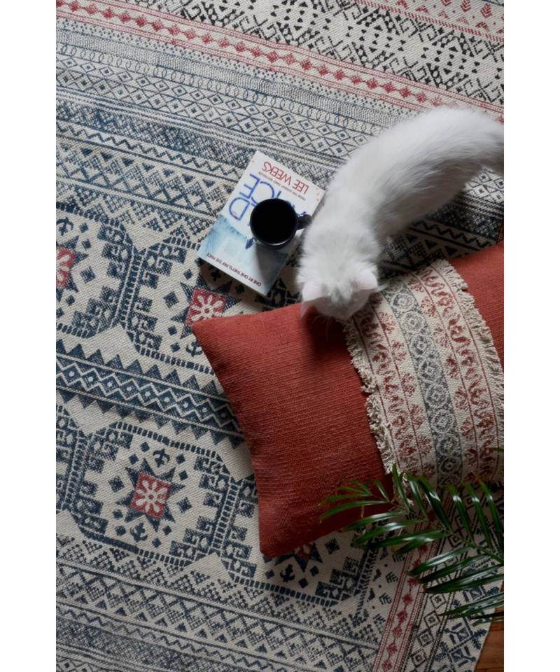 Cotton Hand Block Printed Rug