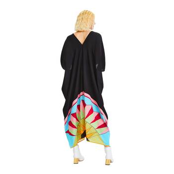 JSDC V-Neck Belt Style Black Chelsea Georgette Kaftan For Women 2