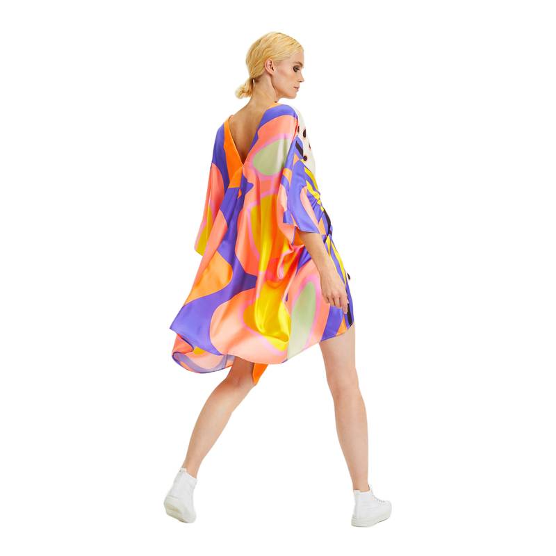 JSDC V-Neck Belt Style Short Soft Silk Kaftans For Women