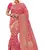 Trendmalls Pink woven Banarasi silk blend Party Wear Saree With Blouse