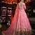 Pink Thread, Dori, Zari, and Sequins embroidered with stone work art silk semi stitched bridal lehenga