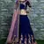 Dark Blue Thread, Dori, Zari and Embroidered with Diamond Work Taffeta Silk Semi Stitched wedding Lehenga