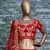 Tempting Red Thread, Dori, Zari and Embroidered with Diamond Work Taffeta Silk Lehenga choli for wedding