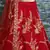 Tempting Red Thread, Dori, Zari and Embroidered with Diamond Work Taffeta Silk Lehenga choli for wedding