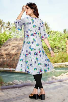 White printed rayon party-wear-kurtis 2