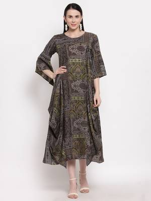 Black printed rayon ethnic-kurtis 1